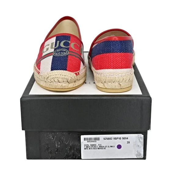 Gucci Logo Sylvie Stripe Canvas Espadrille - Picture 6 of 13